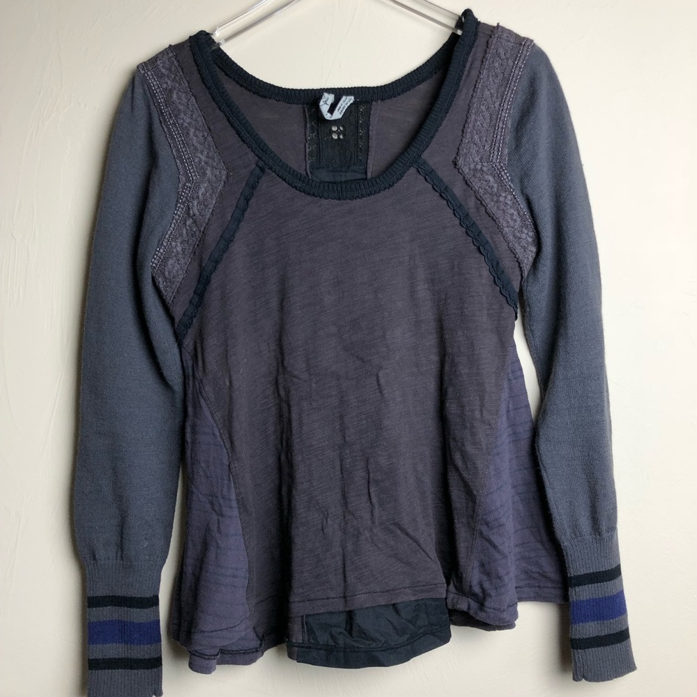 Free People || Knit Sleeve Top